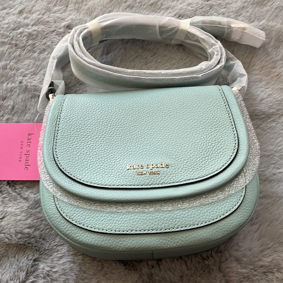 KATE SPADE - 😻 Authentic Roulette Leather Saddle Bag - Picture 3 of 10